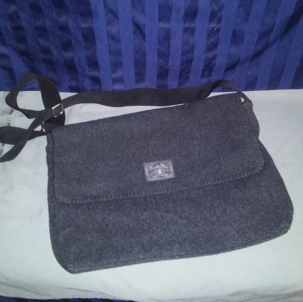 Lucky Brand Wool Messenger/Laptop Bag. Gray.